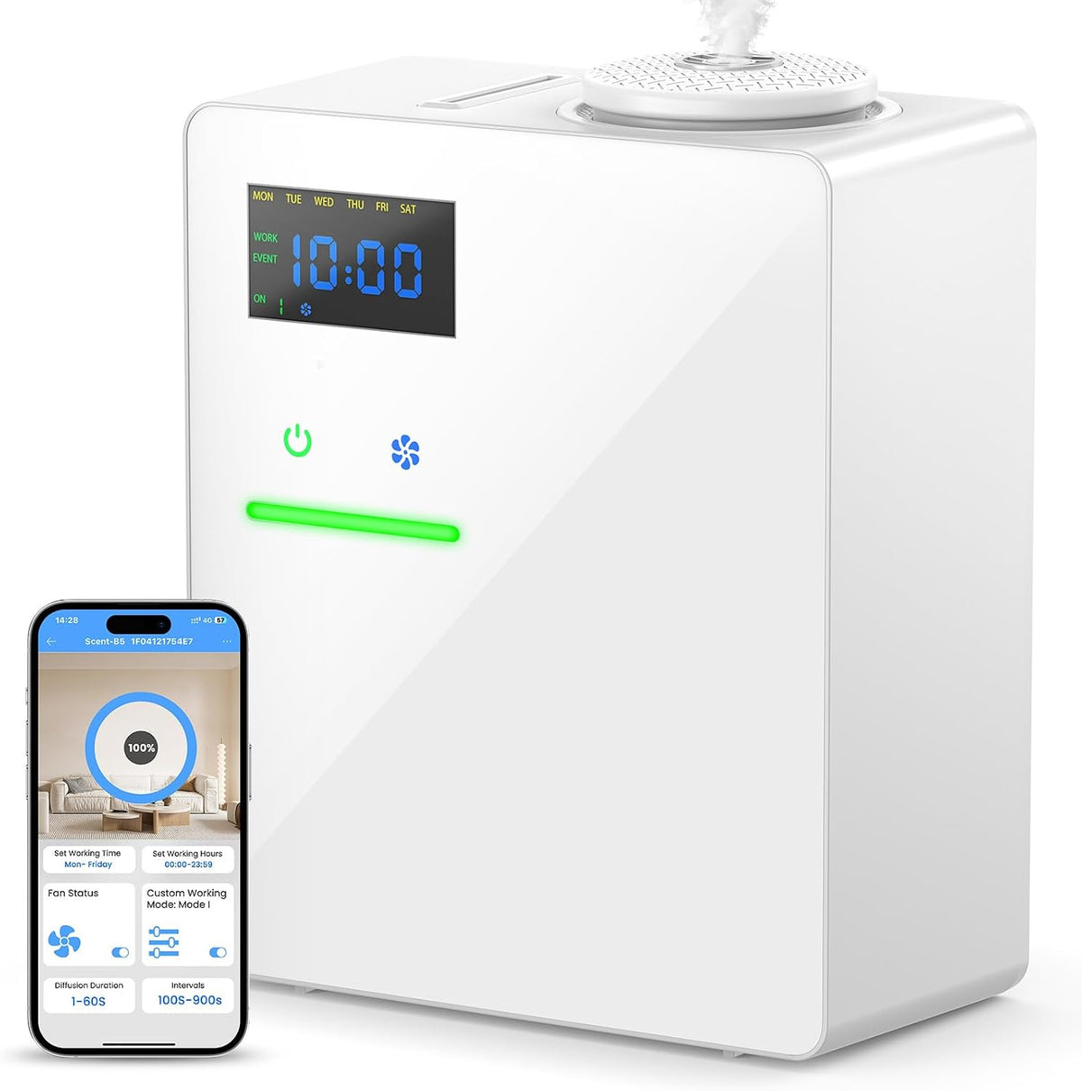 XEITIN™ Apex 5000 Smart HVAC Scent Diffuser | 5,000 Sq. Ft. Whole-Home Waterless Cold-Air Machine