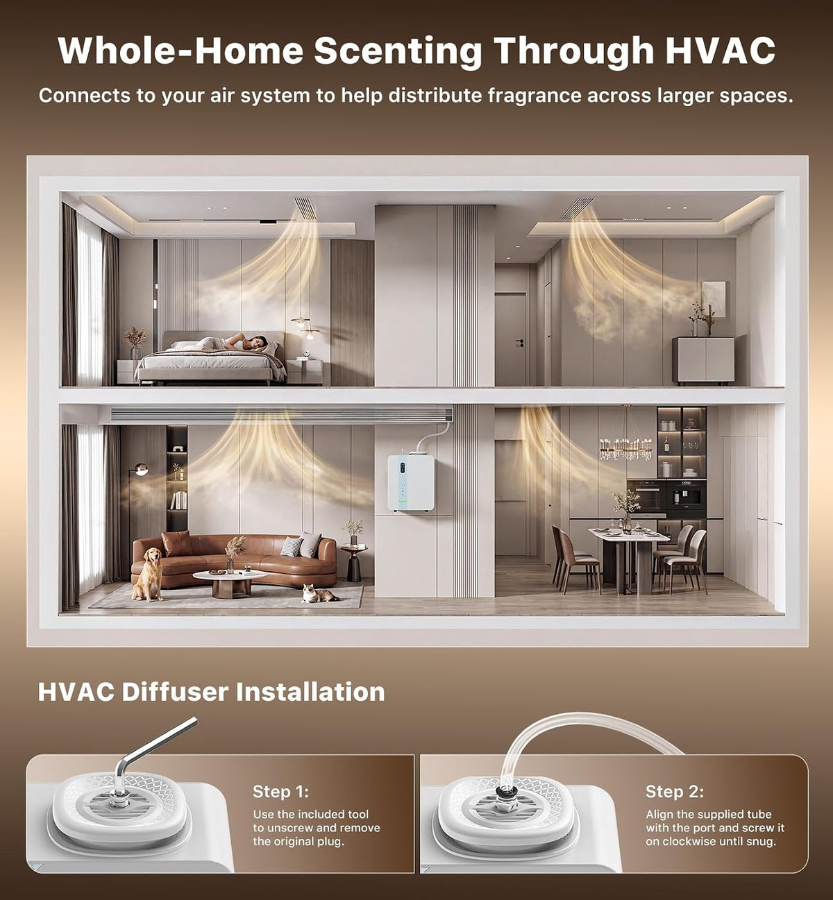XEITIN™ Apex 3500 HVAC Smart Waterless Scent Diffuser (3,500 Sq. Ft.)