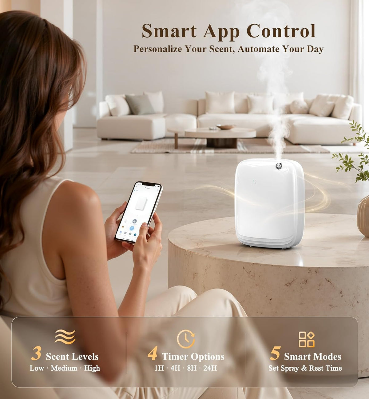 Ziweo 2,000 Sq. Ft. Smart Waterless Essential Oil Scent Diffuser