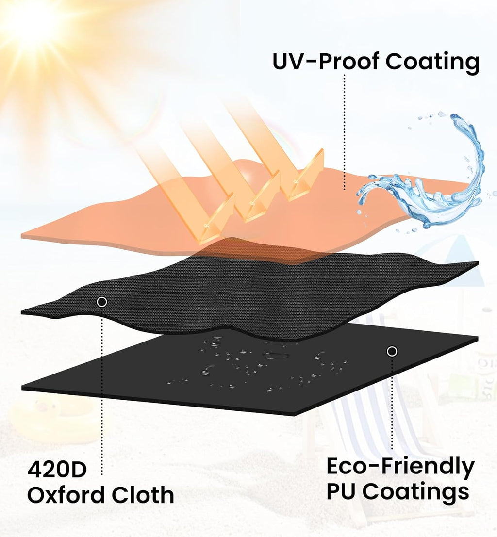 Heavy Duty Chaise Lounge Covers (2 Pack) – Waterproof & UV Resistant Outdoor Patio Furniture Cover, All-Season Protection | 82×29×31" | Black