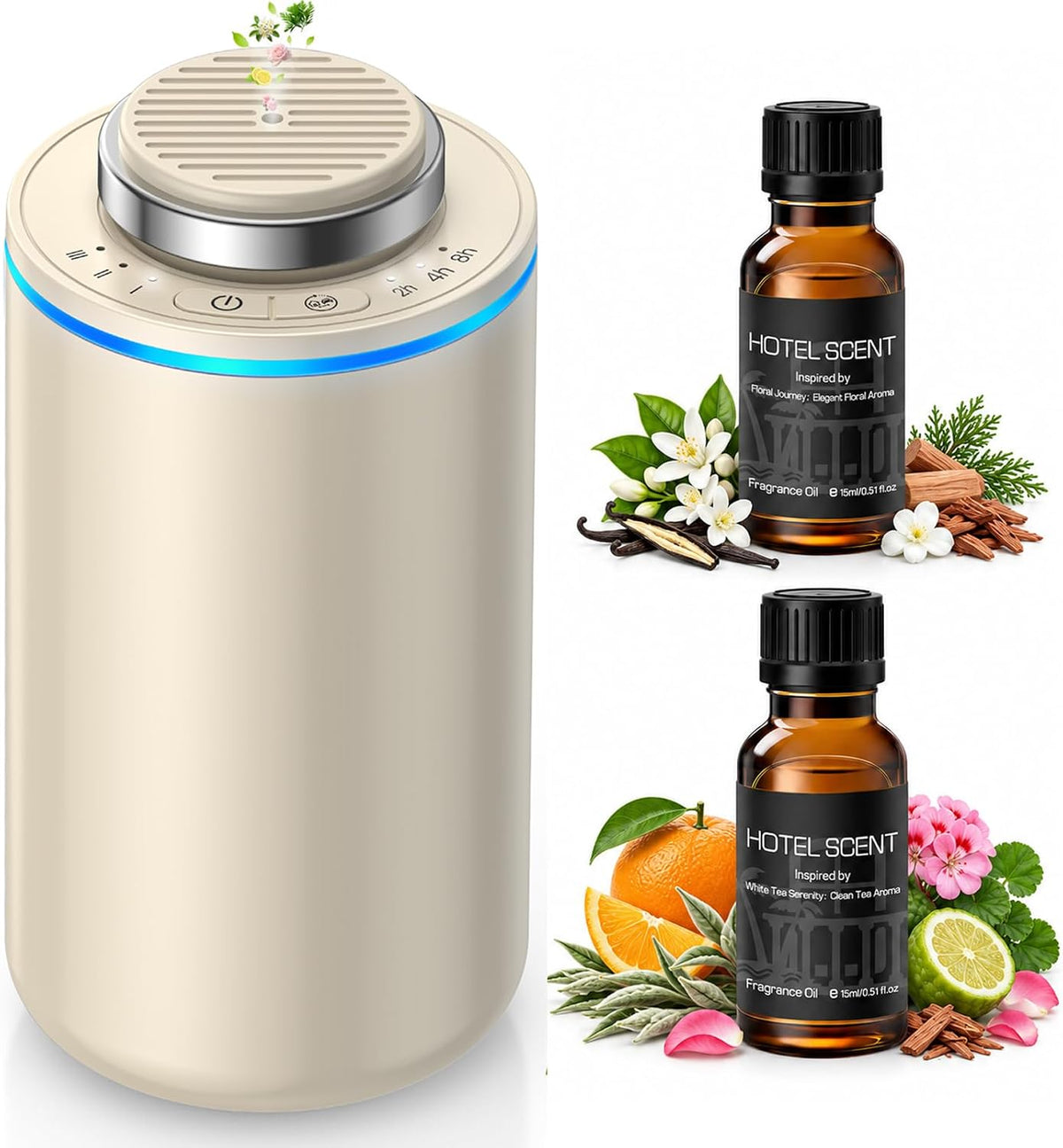XEITIN™ A300 Cordless Waterless Car & Home Diffuser Set | Smart Vibration Sensor & 2x 15mL Oils