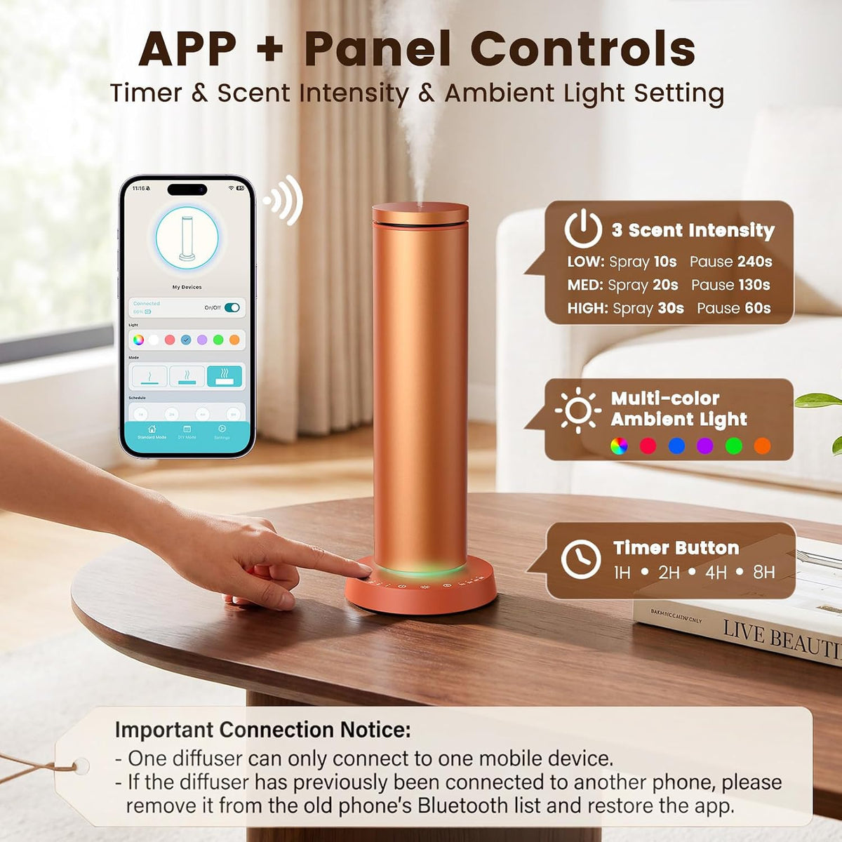 XEITIN Apex 2000™ Cordless Rechargeable Scent Diffuser (2,000 Sq. Ft. | 4000mAh Battery)
