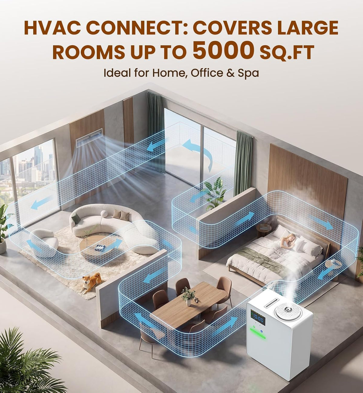 XEITIN™ Apex 5000 Smart HVAC Scent Diffuser | 5,000 Sq. Ft. Whole-Home Waterless Cold-Air Machine