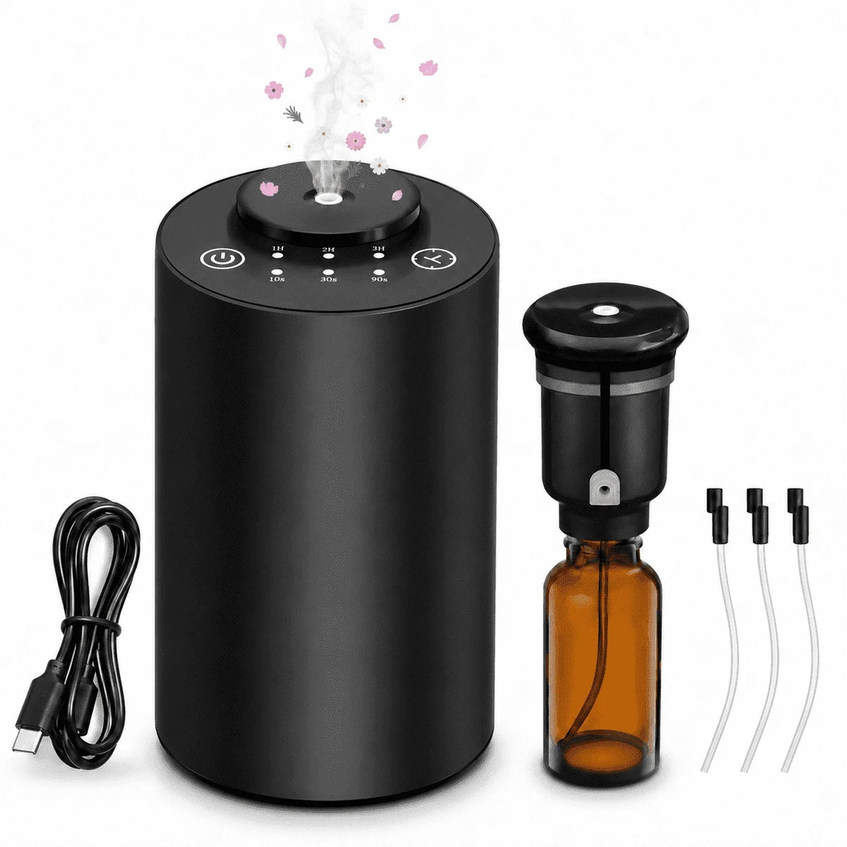 CPCGER Waterless Essential Oil Diffuser with 3 Mist Modes, 1/2/3H Timer, Cold Air Scent Machine for Home, Office, Hotel and Car, Black
