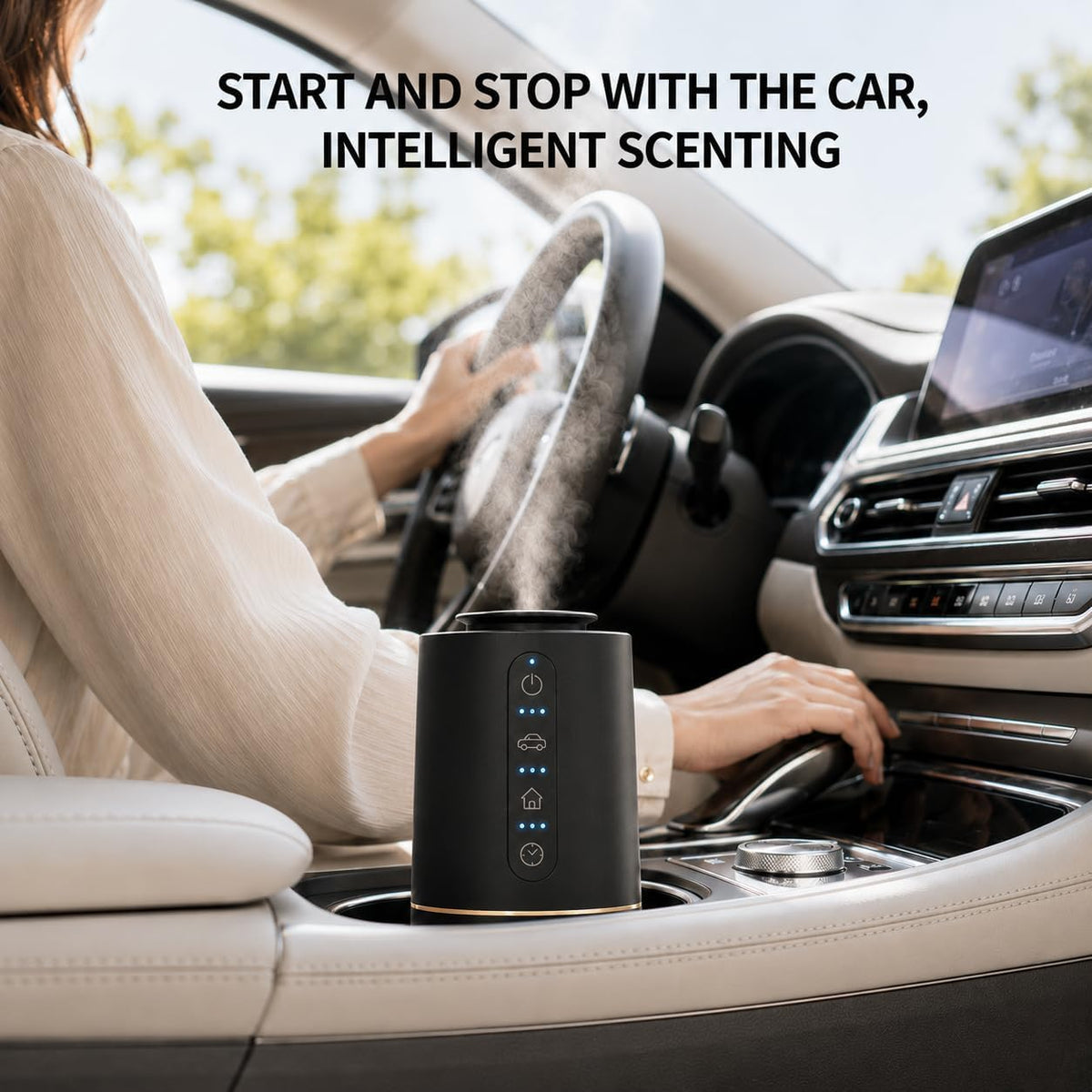 Smart Waterless Car Cup-Holder Scent Diffuser | XEITIN